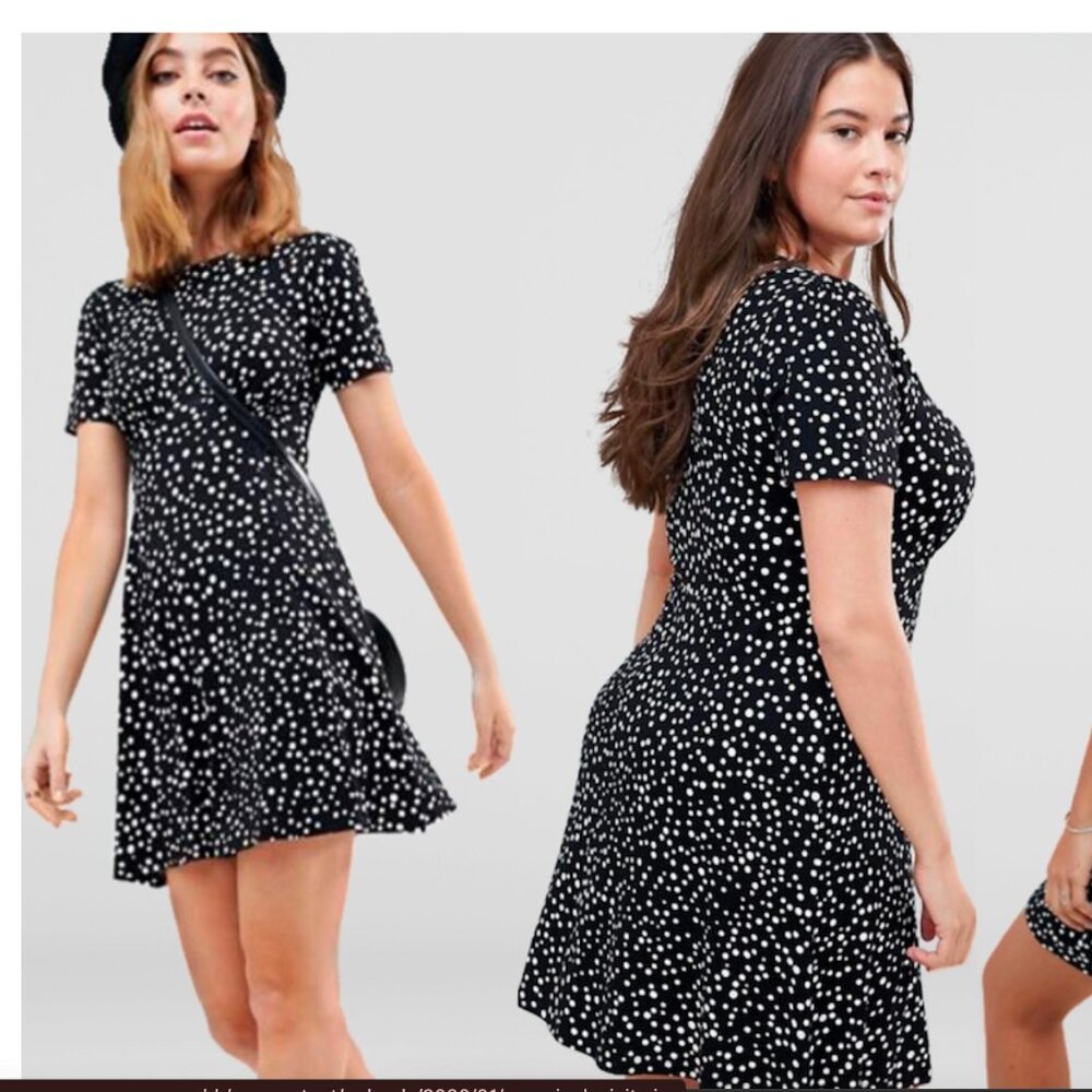 ASOS Black and White Polka Dot Dress - Size US 2